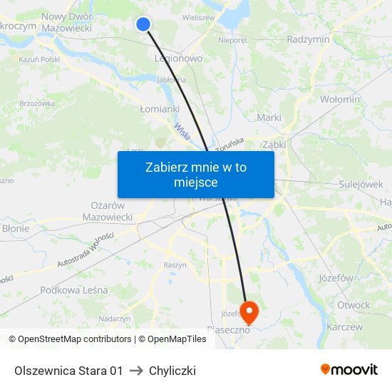 Olszewnica Stara 01 to Chyliczki map