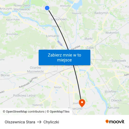 Olszewnica Stara to Chyliczki map