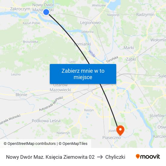 Nowy Dwór Maz. Księcia Ziemowita 02 to Chyliczki map