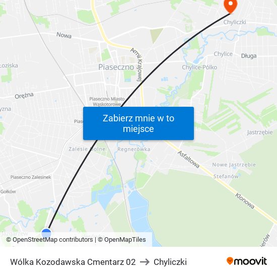 Wólka Kozodawska Cmentarz 02 to Chyliczki map