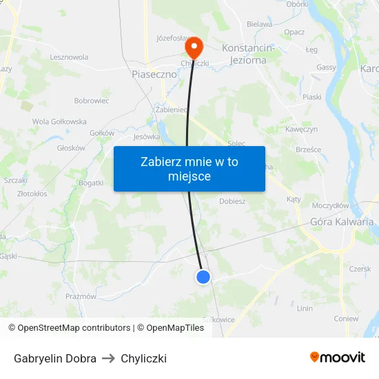 Gabryelin Dobra to Chyliczki map