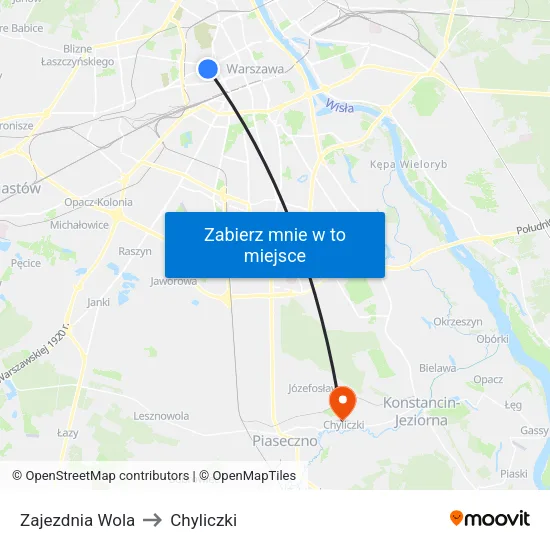 Zajezdnia Wola to Chyliczki map