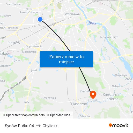 Synów Pułku 04 to Chyliczki map