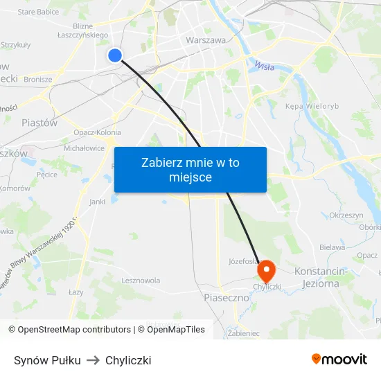 Synów Pułku to Chyliczki map