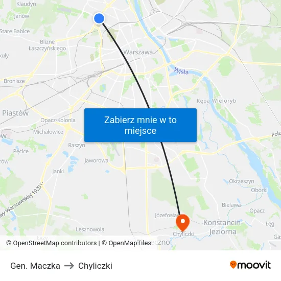 Gen. Maczka to Chyliczki map