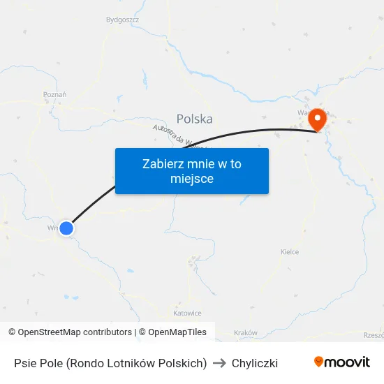 Psie Pole (Rondo Lotników Polskich) to Chyliczki map