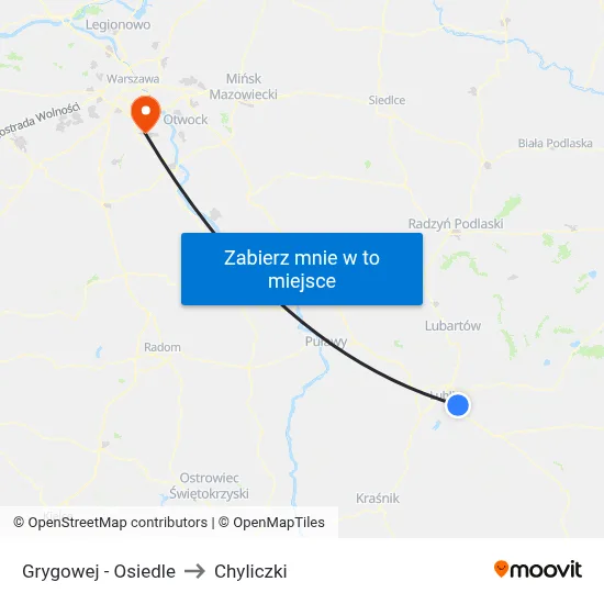 Grygowej - Osiedle to Chyliczki map