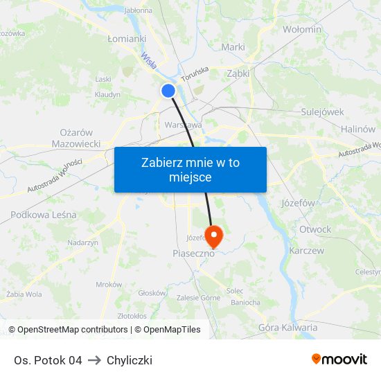 Os. Potok 04 to Chyliczki map