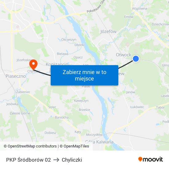 PKP Śródborów 02 to Chyliczki map