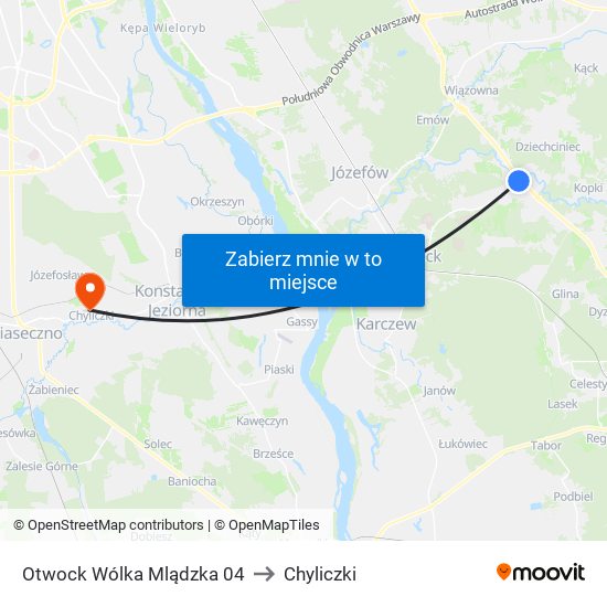 Otwock Wólka Mlądzka 04 to Chyliczki map