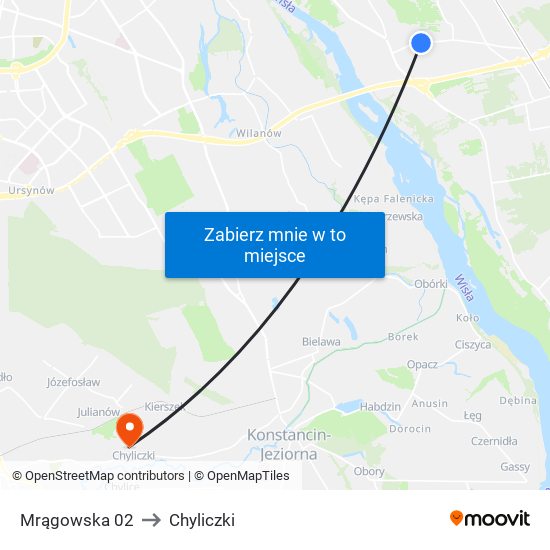 Mrągowska 02 to Chyliczki map