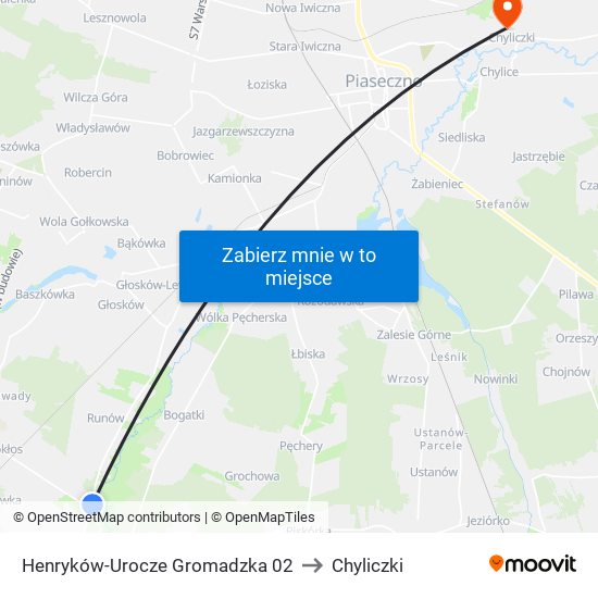 Henryków-Urocze Gromadzka 02 to Chyliczki map