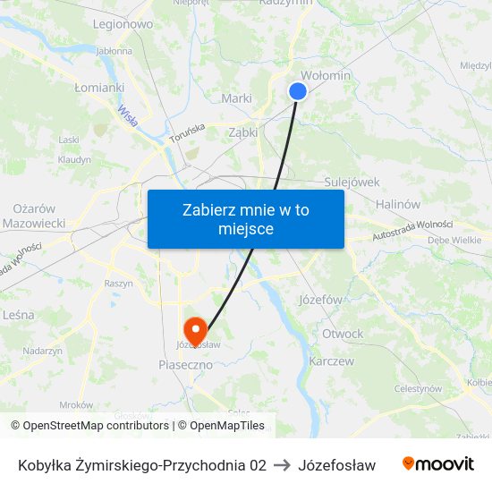 Kobyłka Żymirskiego-Przychodnia to Józefosław map