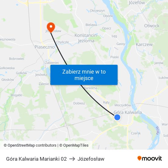 Góra Kalwaria Marianki 02 to Józefosław map