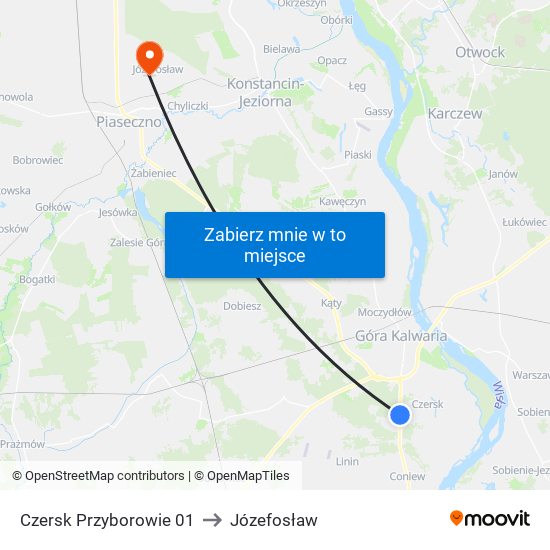 Czersk Przyborowie 01 to Józefosław map