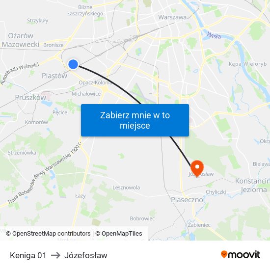 Keniga 01 to Józefosław map