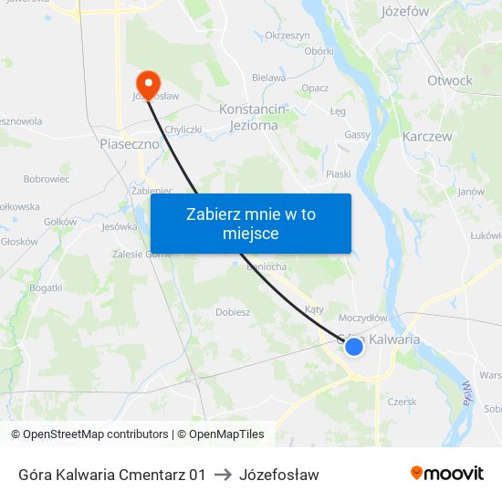 Góra Kalwaria Cmentarz 01 to Józefosław map