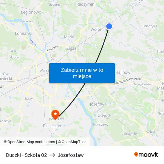 Duczki - Szkoła 02 to Józefosław map