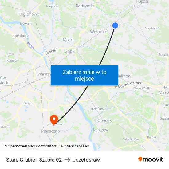 Stare Grabie - Szkoła 02 to Józefosław map