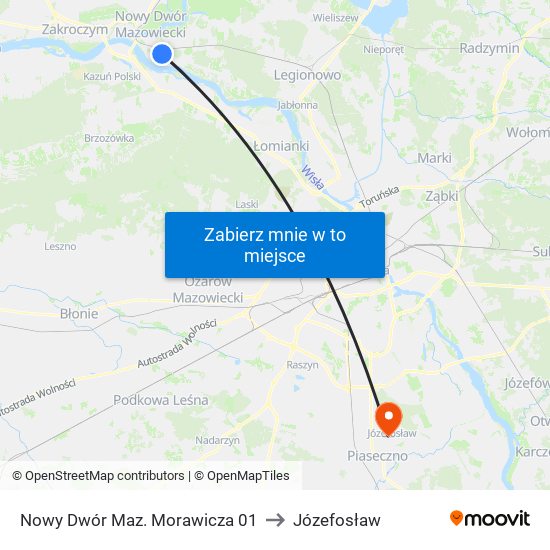 Nowy Dwór Maz. Morawicza 01 to Józefosław map