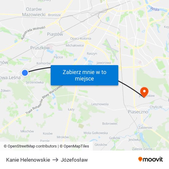 Kanie Helenowskie to Józefosław map