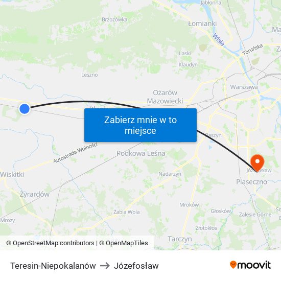 Teresin-Niepokalanów to Józefosław map