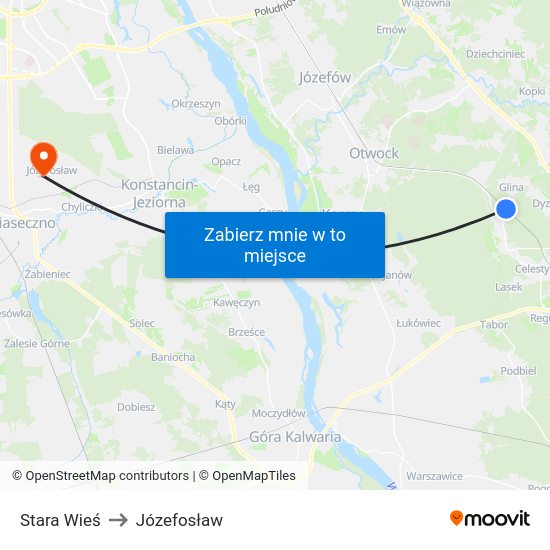 Stara Wieś to Józefosław map