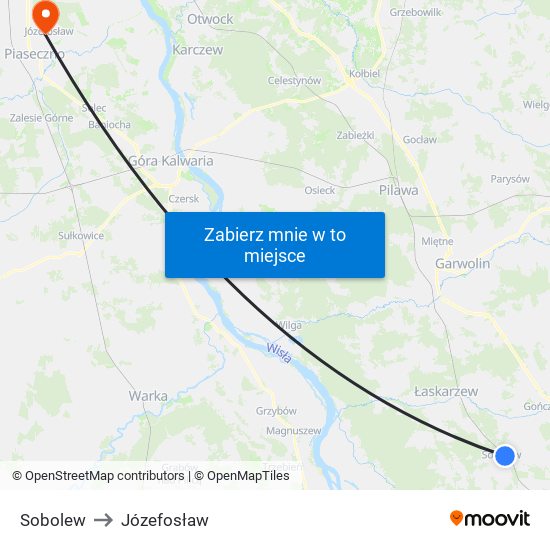 Sobolew to Józefosław map