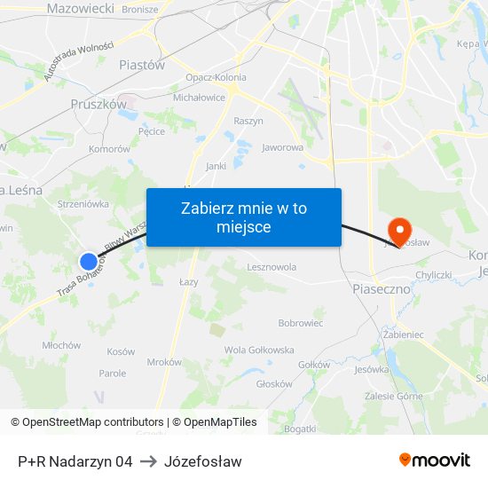 P+R Nadarzyn 04 to Józefosław map