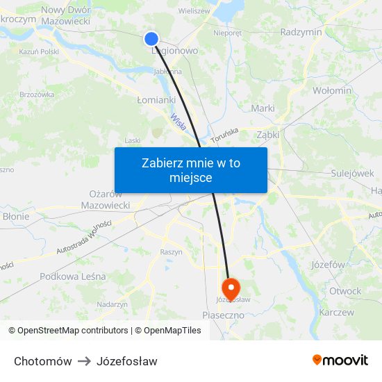 Chotomów to Józefosław map