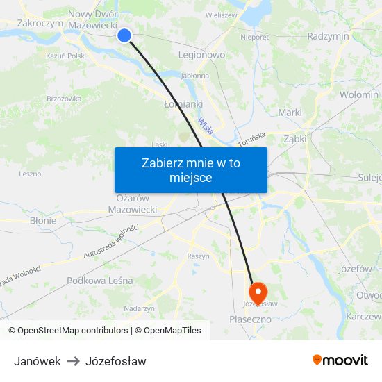 Janówek to Józefosław map