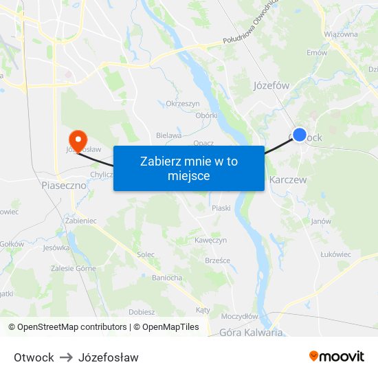 Otwock to Józefosław map