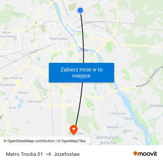 Metro Trocka 01 to Józefosław map