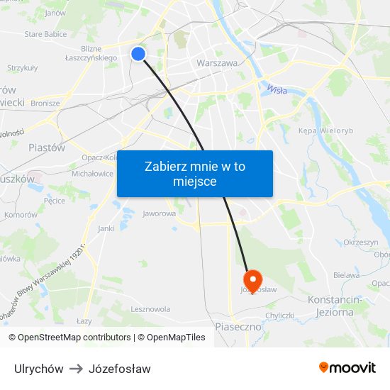 Ulrychów to Józefosław map