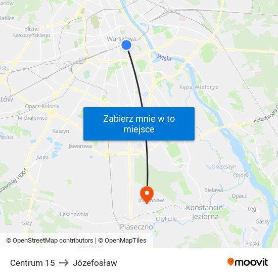 Centrum 15 to Józefosław map