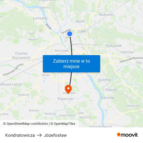 Kondratowicza to Józefosław map