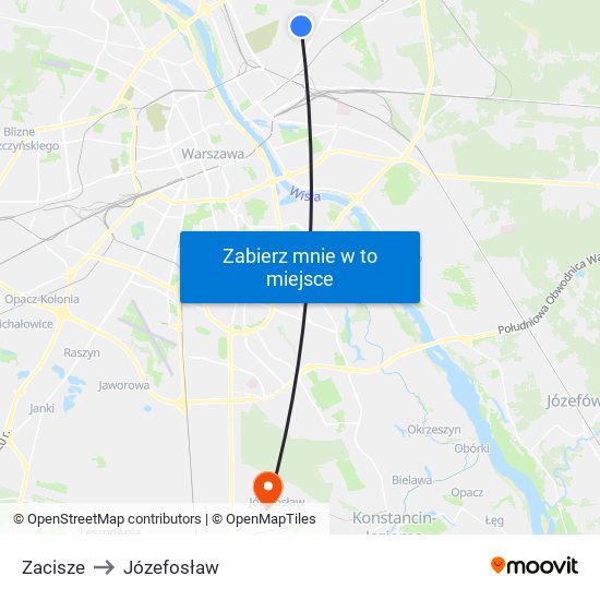 Zacisze to Józefosław map