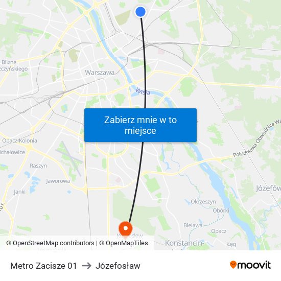 Metro Zacisze 01 to Józefosław map