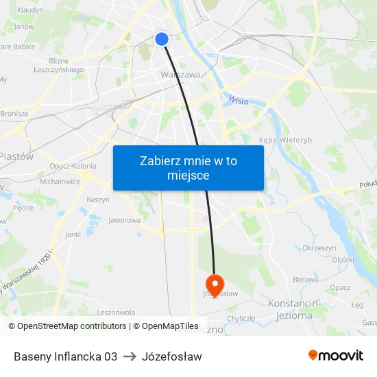 Baseny Inflancka to Józefosław map