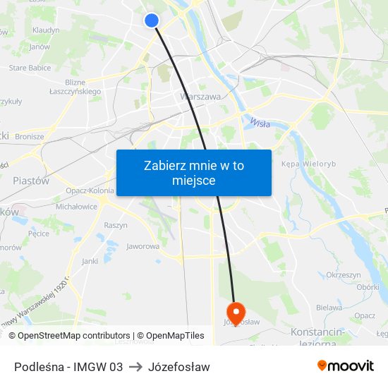 Podleśna - IMGW 03 to Józefosław map