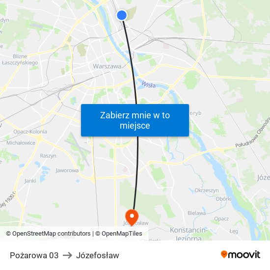 Pożarowa 03 to Józefosław map