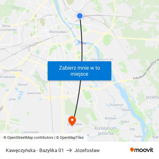 Kawęczyńska - Bazylika 01 to Józefosław map