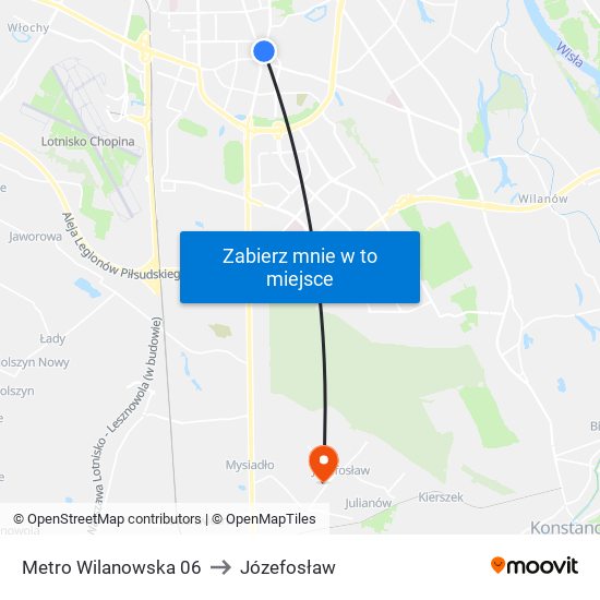 Metro Wilanowska 06 to Józefosław map