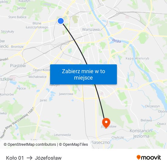 Koło 01 to Józefosław map