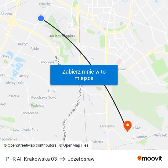 P+R Al. Krakowska 03 to Józefosław map