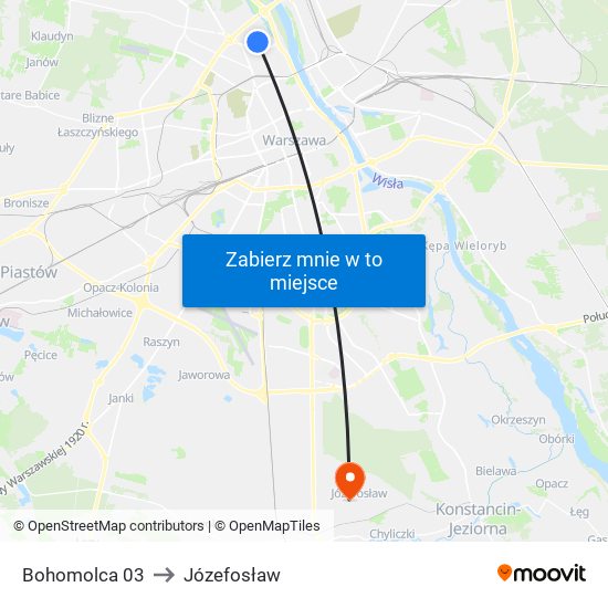 Bohomolca 03 to Józefosław map