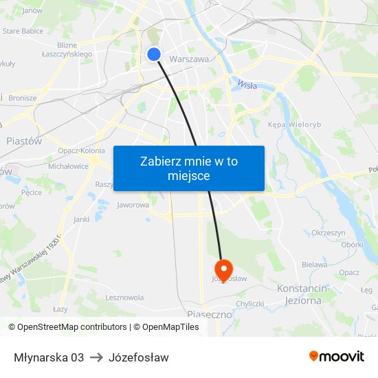 Młynarska to Józefosław map