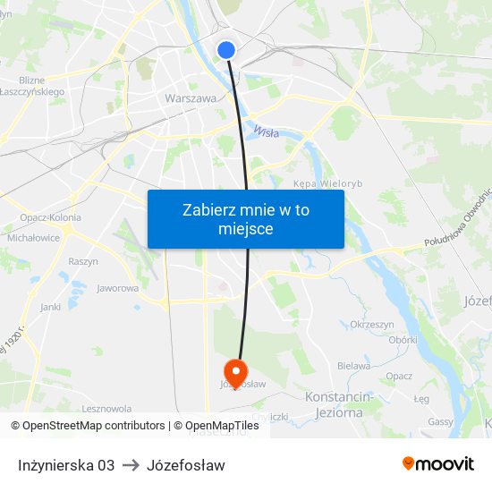 Inżynierska 03 to Józefosław map