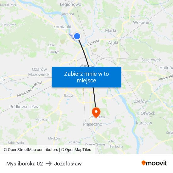 Myśliborska 02 to Józefosław map