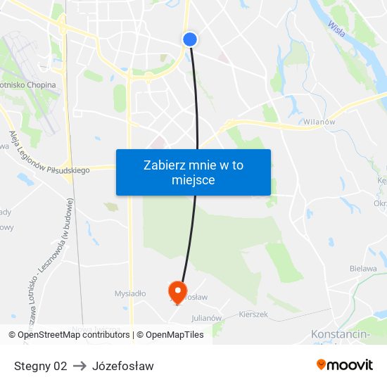 Stegny 02 to Józefosław map